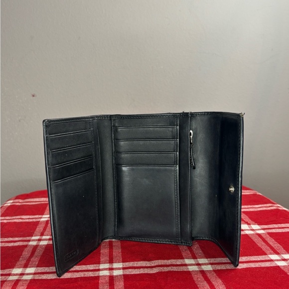 Coach Y2K Signature Black and Grey Trifold Wallet - Picture 8 of 13